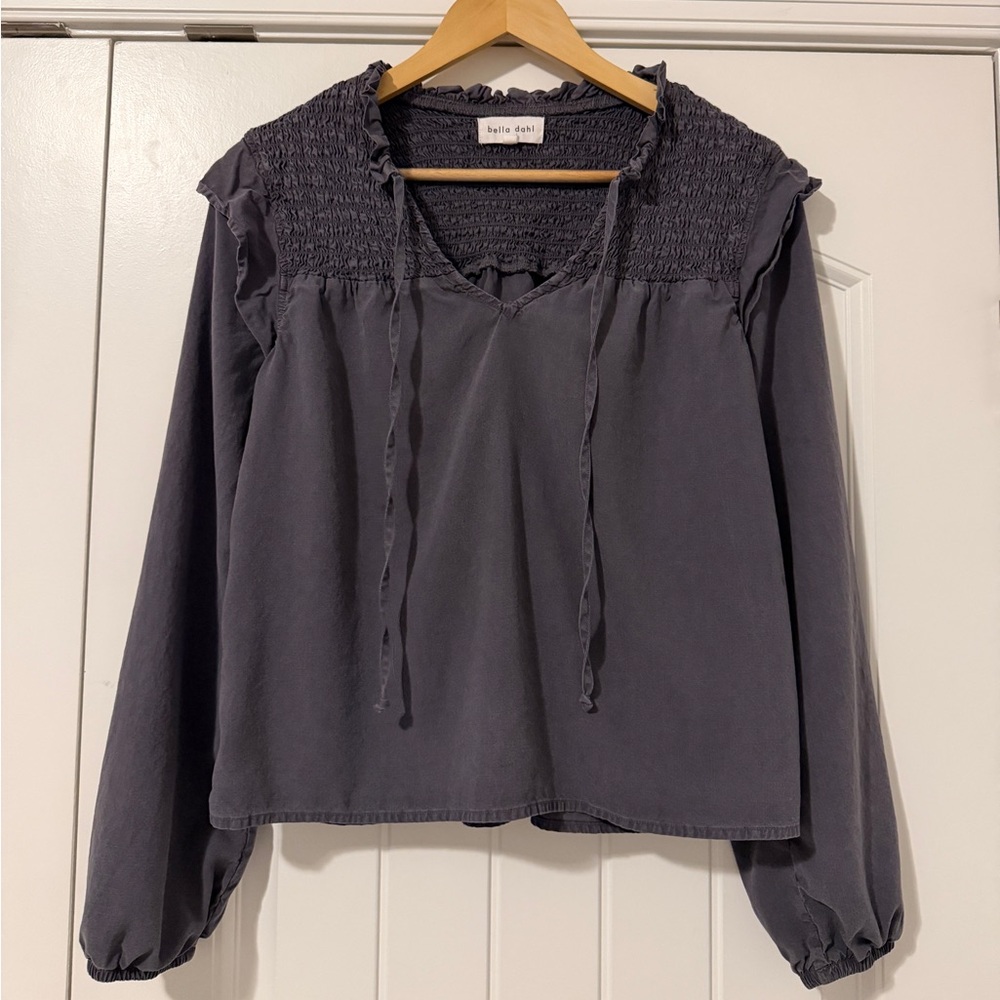 Bella Dahl Smocked Shoulder Textured Blouse